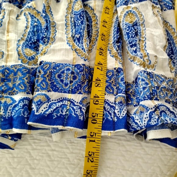 Anthropologie Me2Magic Maxi Dress White Blue Boho Santorini Summer Sz L - Picture 8 of 8